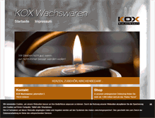 Tablet Screenshot of kox-wachswaren.kk-cms.de